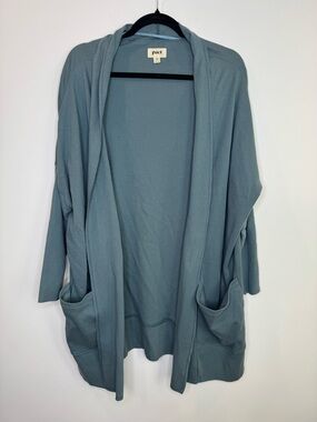 Pact Organic Airplane Wrap Cardigan in dusty Blue size XL XXL